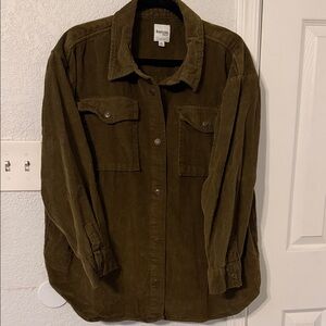 Kensie Olive Corduroy Shirt